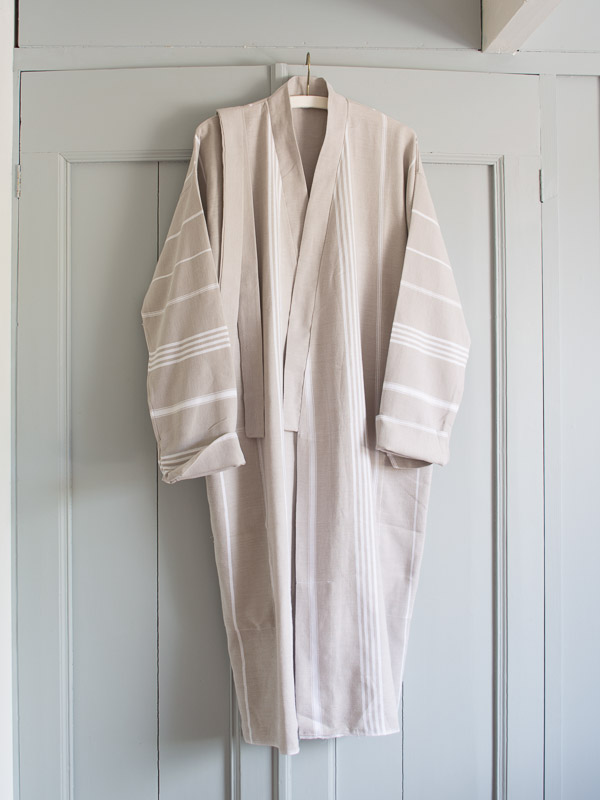 hammam bathrobe size M, grey-beige
